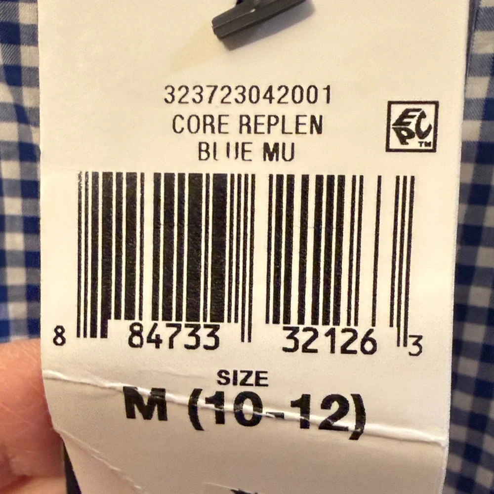Ralph Lauren Boys Navy Checkered Button Down Shirt size M 10/12 NWT